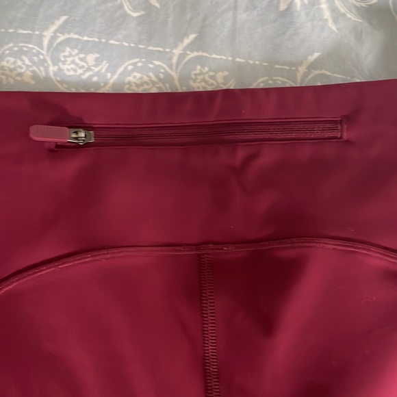 Lulemon leggings.  Burgundy/ dark red. Fast and Free High-Rise Crop 23" - Picture 3 of 6